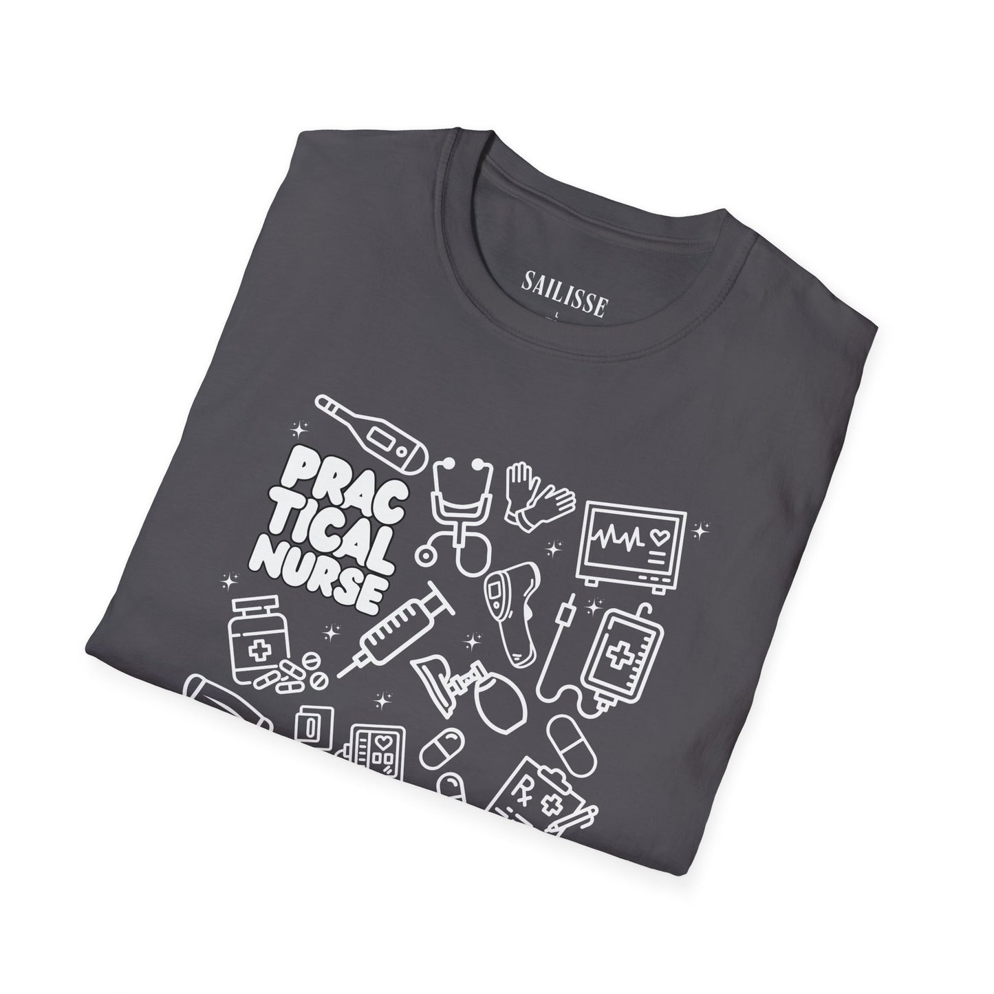 Practical Nurse White Outline T-Shirt