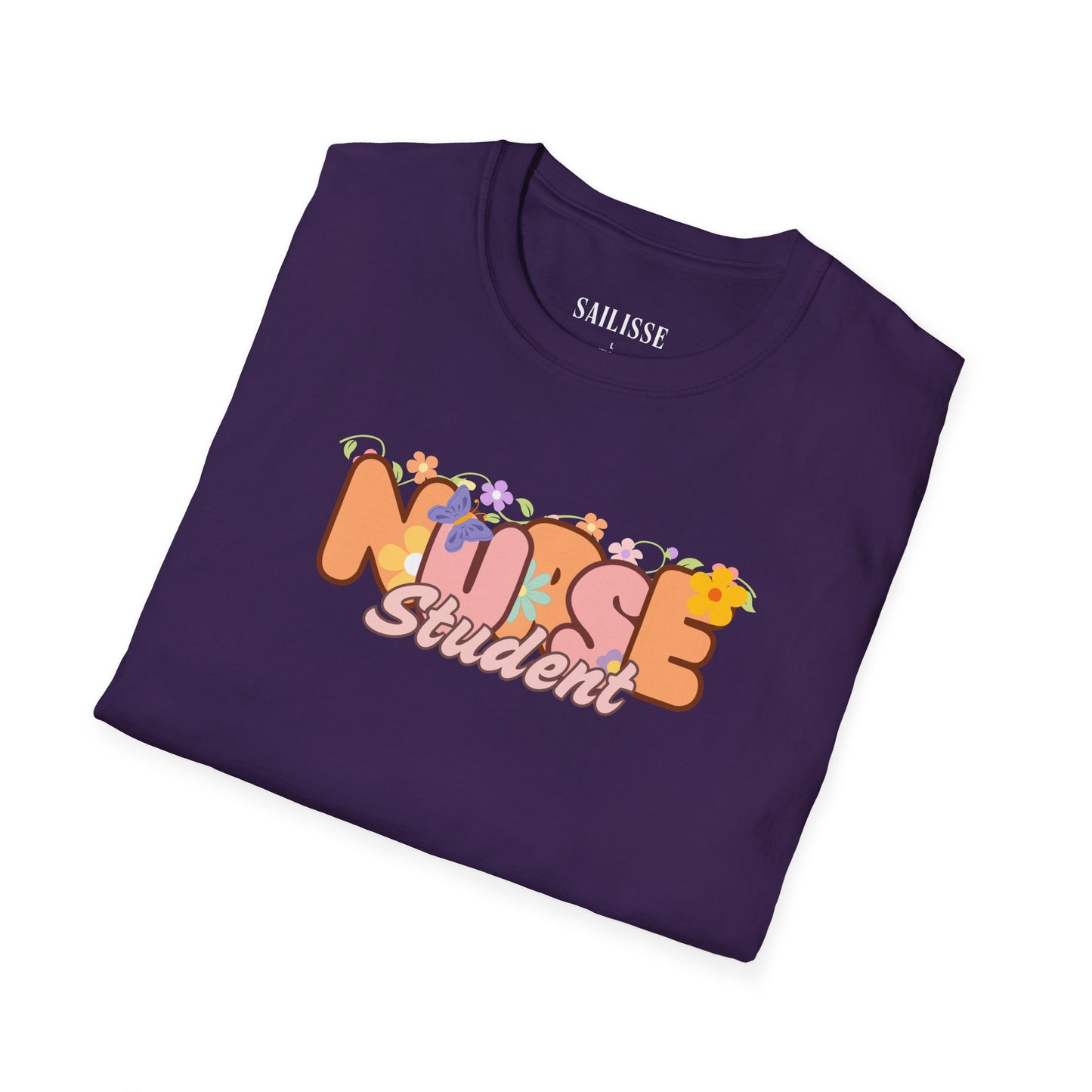 Student Nurse Floral Design Softstyle T-Shirt