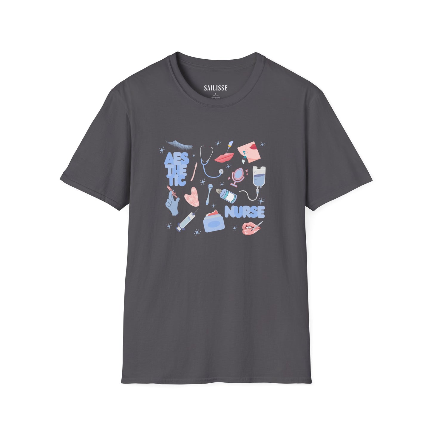 Aesthetic Nurse Doodle Design Softstyle T-Shirt