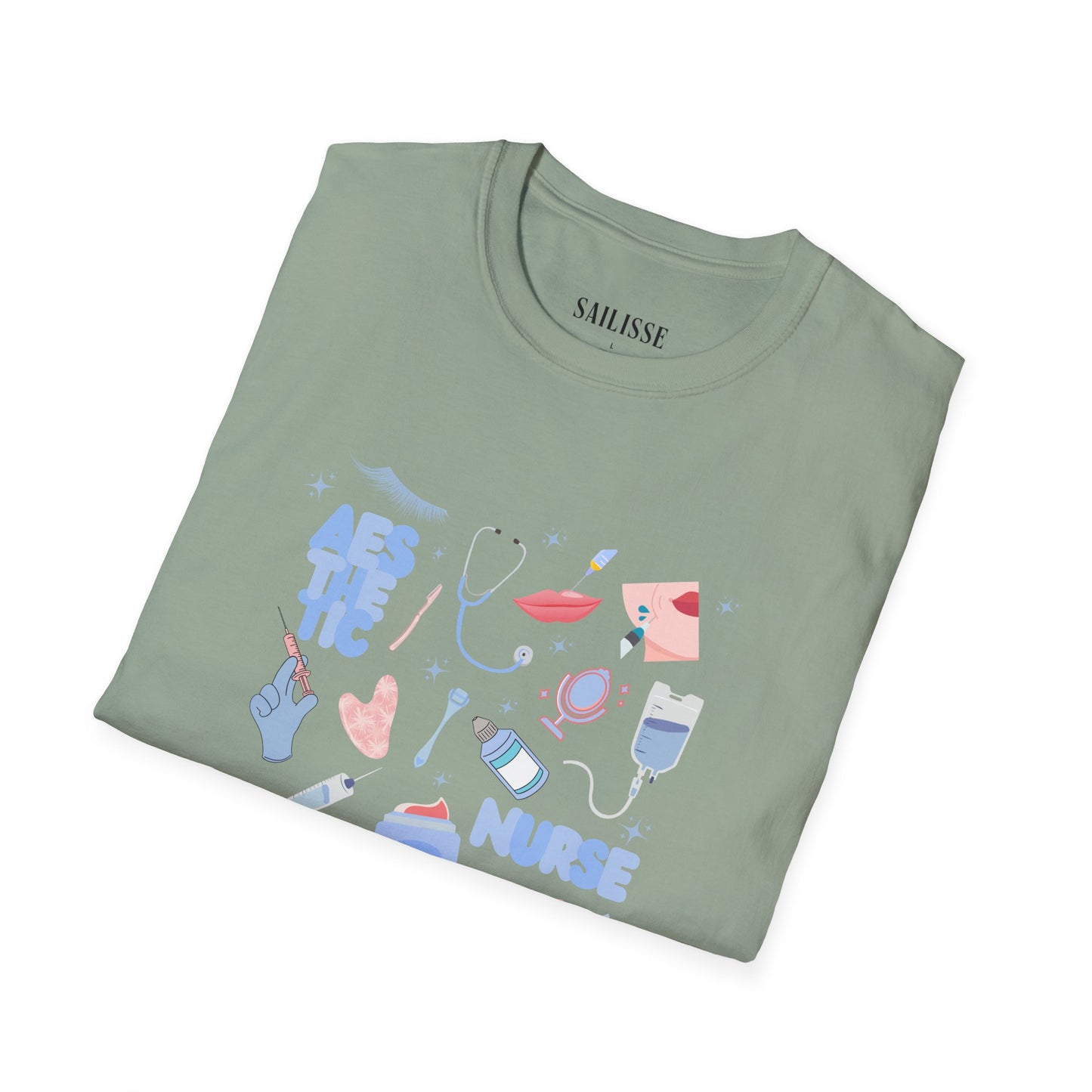 Aesthetic Nurse Doodle Design Softstyle T-Shirt