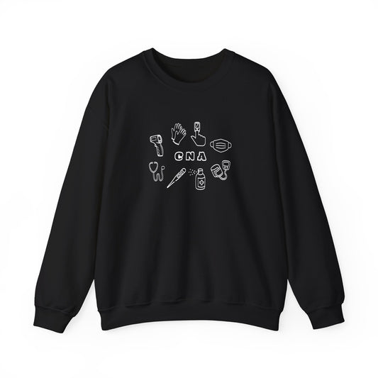 CNA White Outline Crewneck