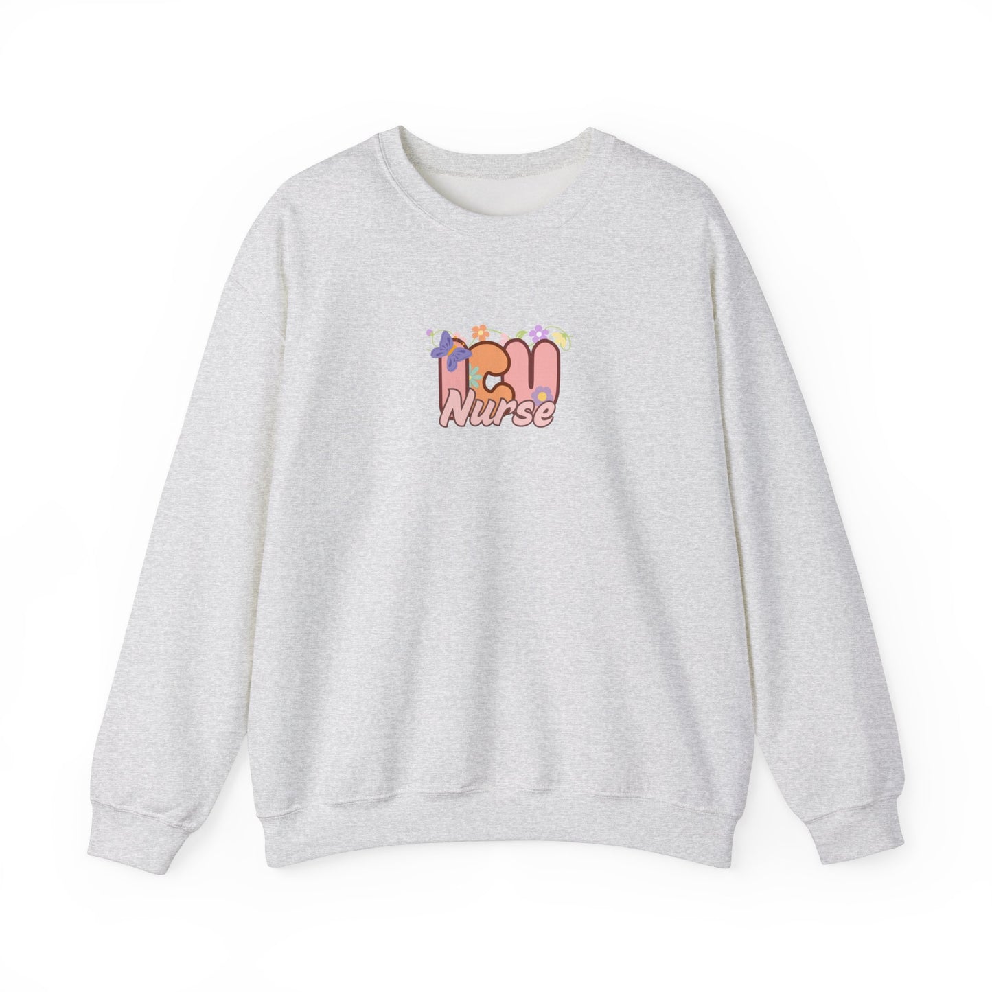 ICU Nurse Floral Design Crewneck