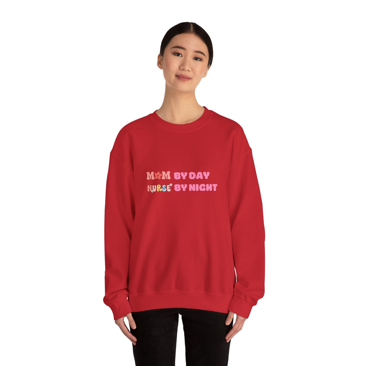 Mom by Day, Nurse by Night Crewneck