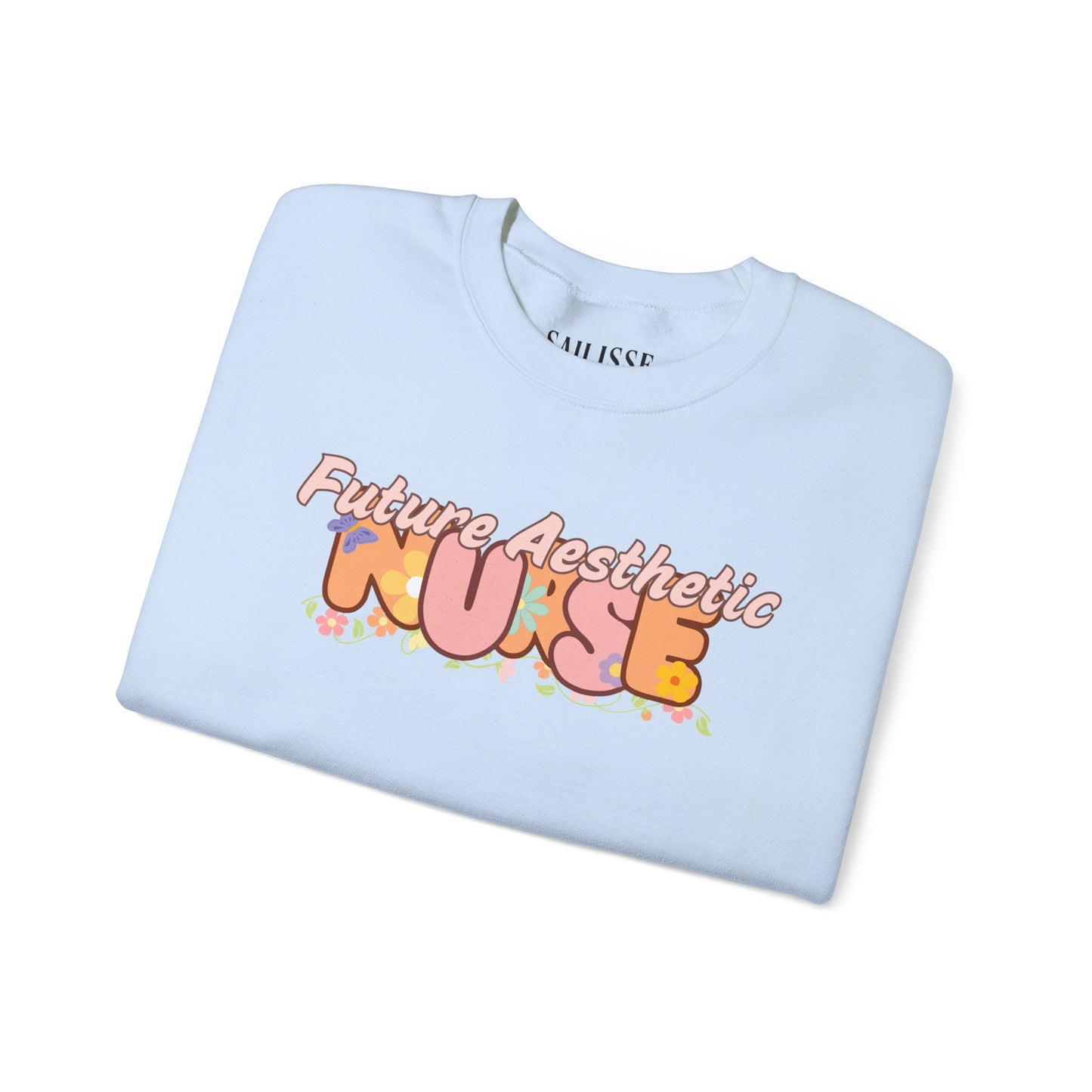 Future Aesthetic Nurse Floral Design Crewneck