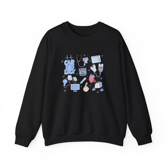 Cardiology Doodle Design Crewneck