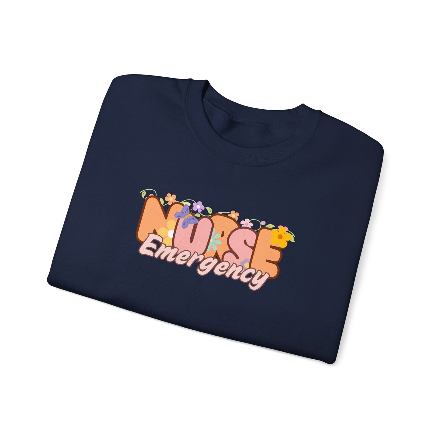 Emergency Nurse Floral Design Crewneck