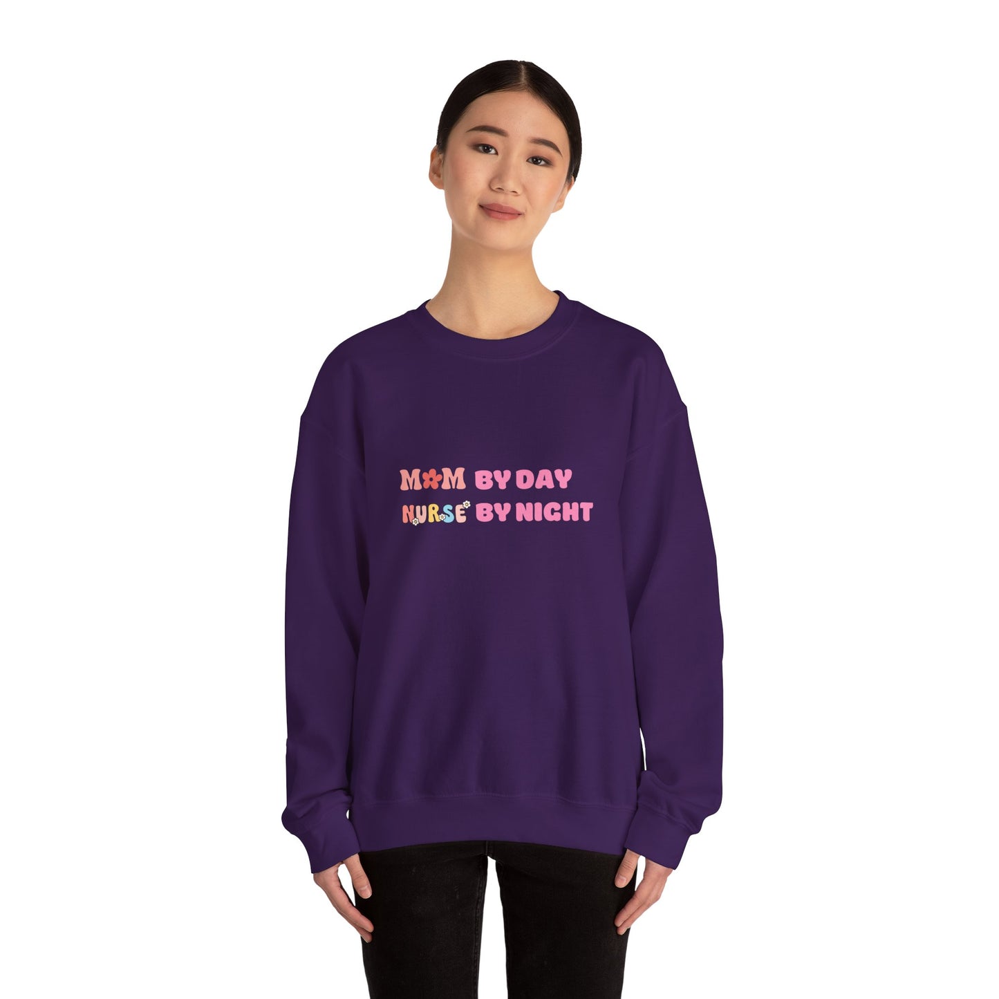 Mom by Day, Nurse by Night Crewneck