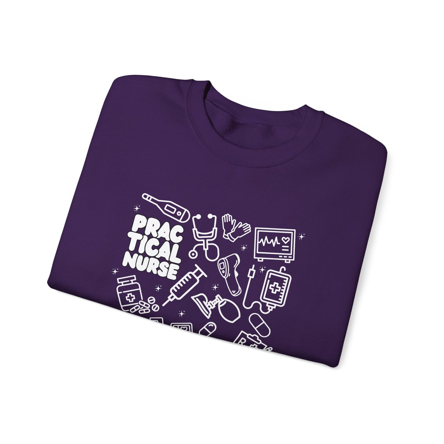 Practical Nurse White Outline Crewneck