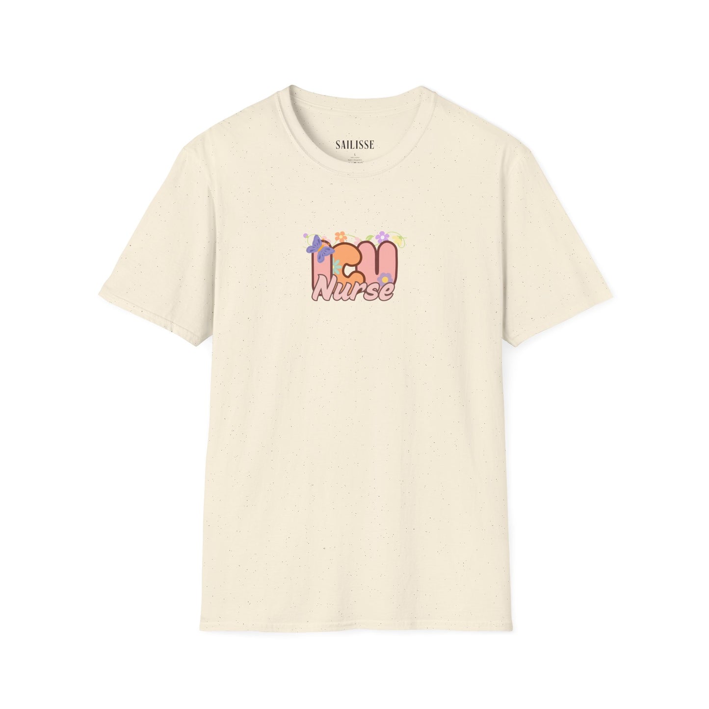 ICU Nurse Floral Design Softstyle T-Shirt
