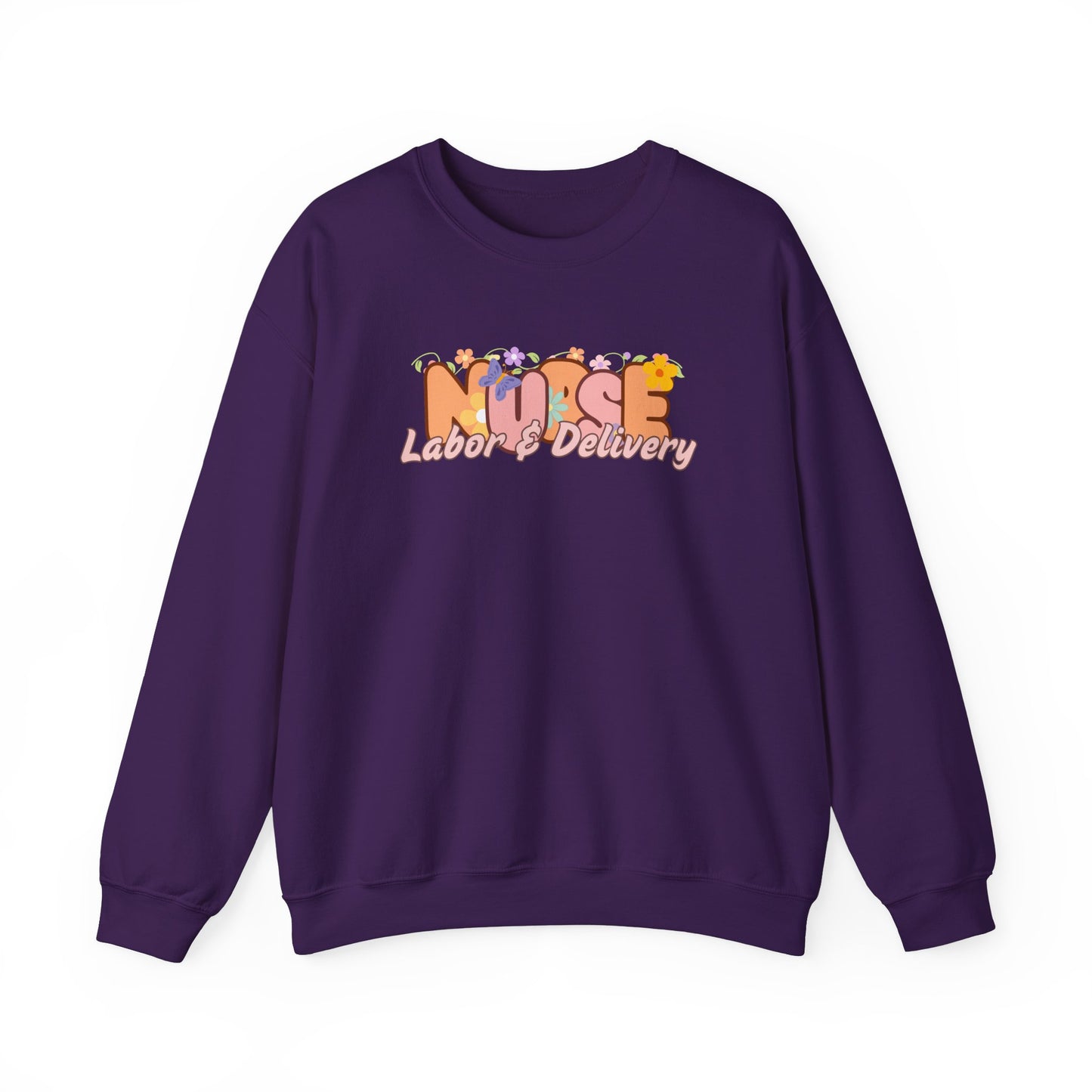 Labor & Delivery Nurse Floral Design Crewneck