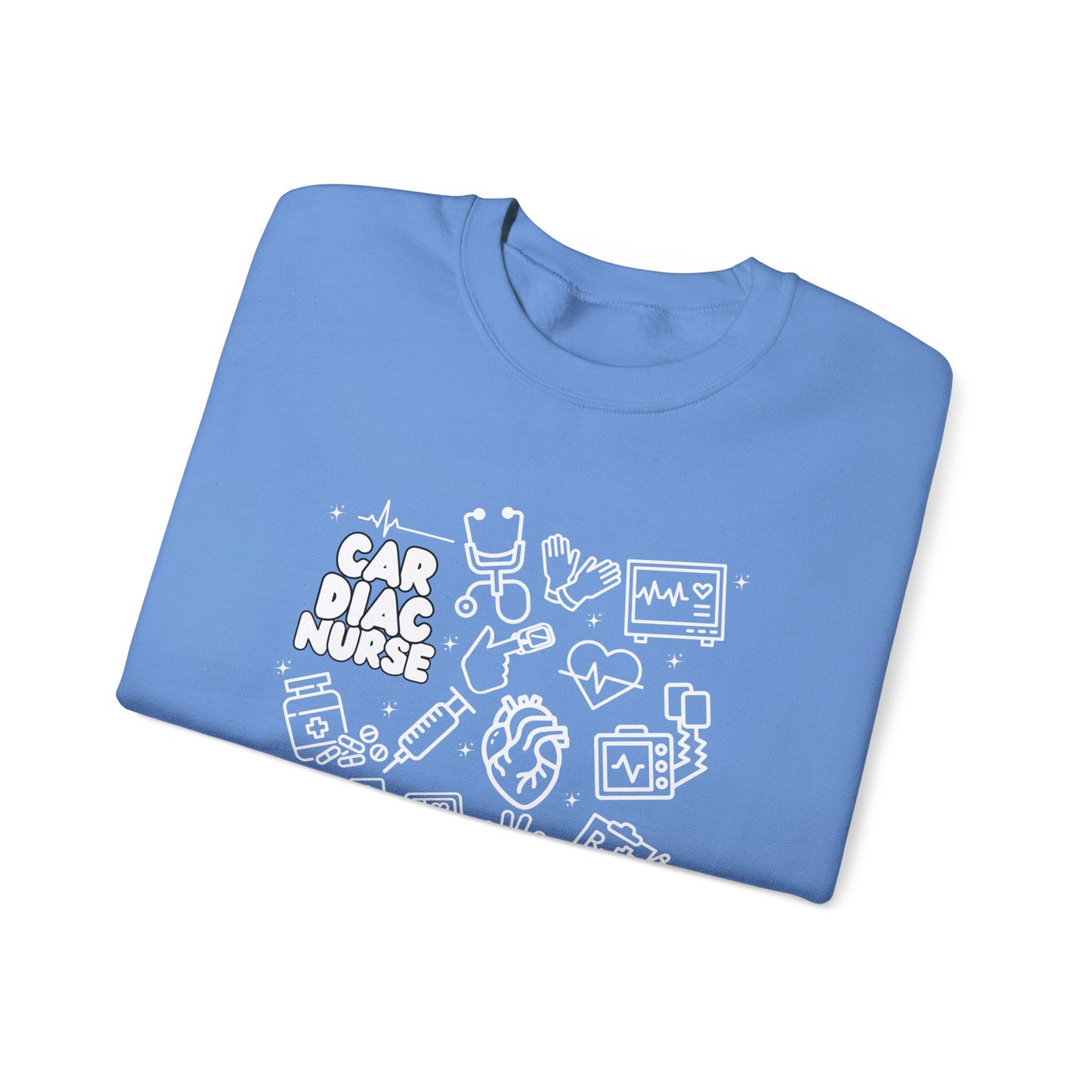 Cardiac Nurse White Outline Crewneck