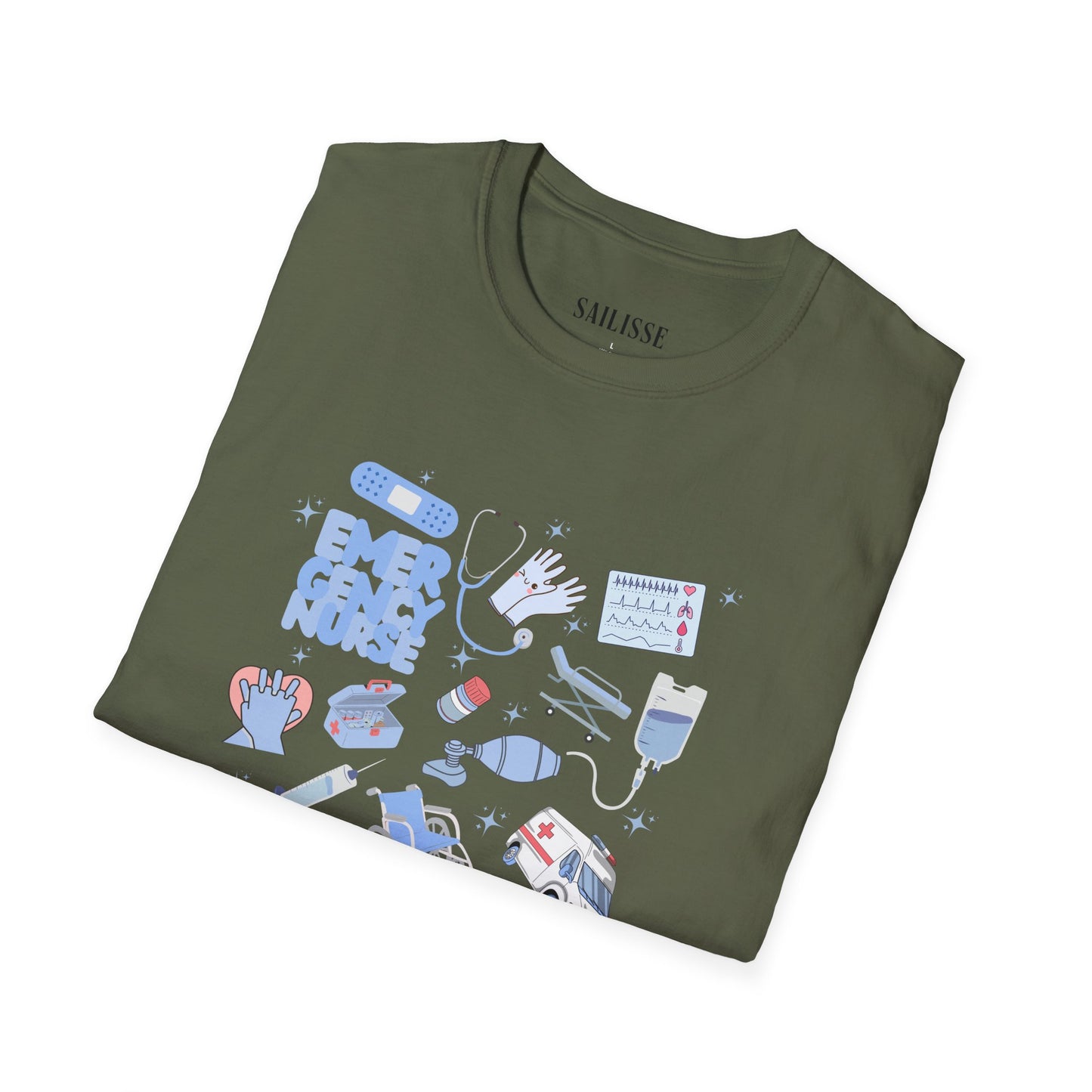 Emergency Nurse Doodle Design Softstyle T-Shirt