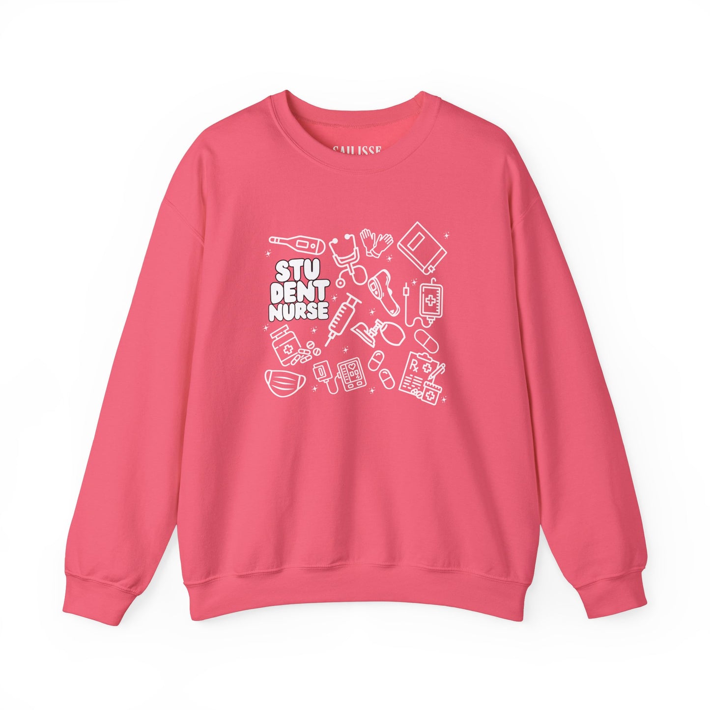 Student Nurse White Outline Crewneck