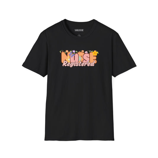 Registered Nurse Floral Design Softstyle T-Shirt