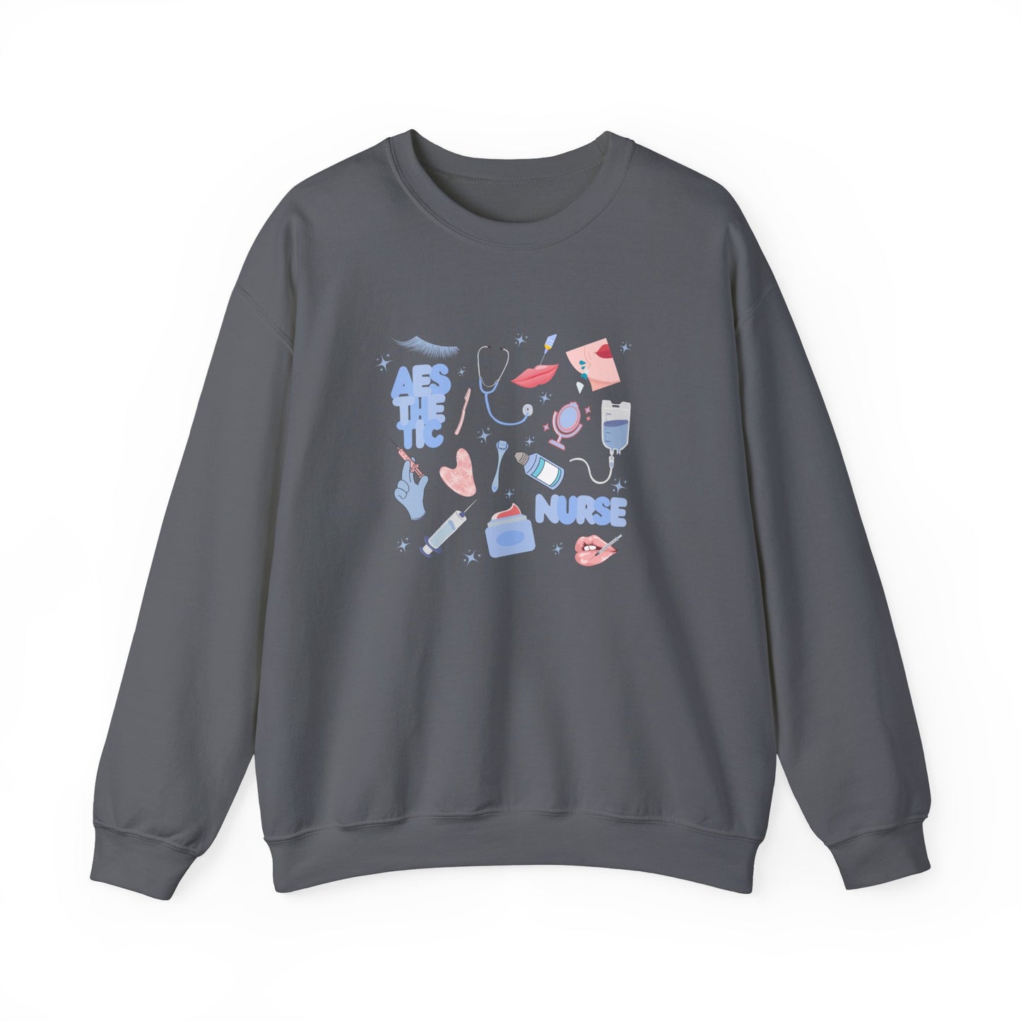 Aesthetic Nurse Doodle Design Crewneck