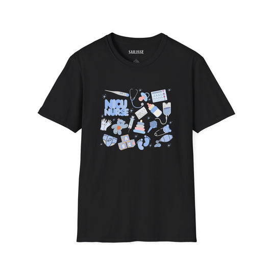 NICU Nurse Doodle Design Softstyle T-Shirt