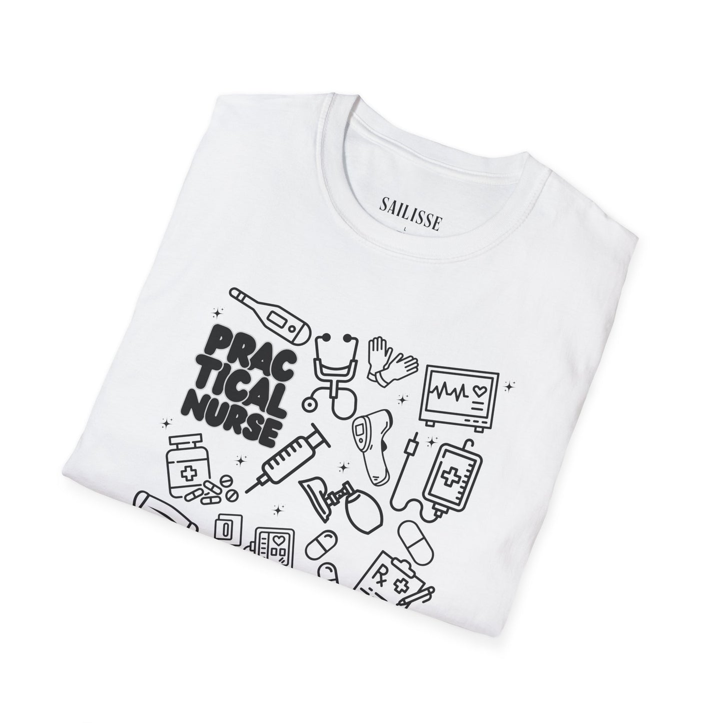 Practical Nurse Black Outline T-Shirt