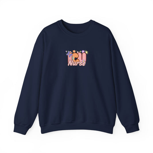 ICU Nurse Floral Design Crewneck