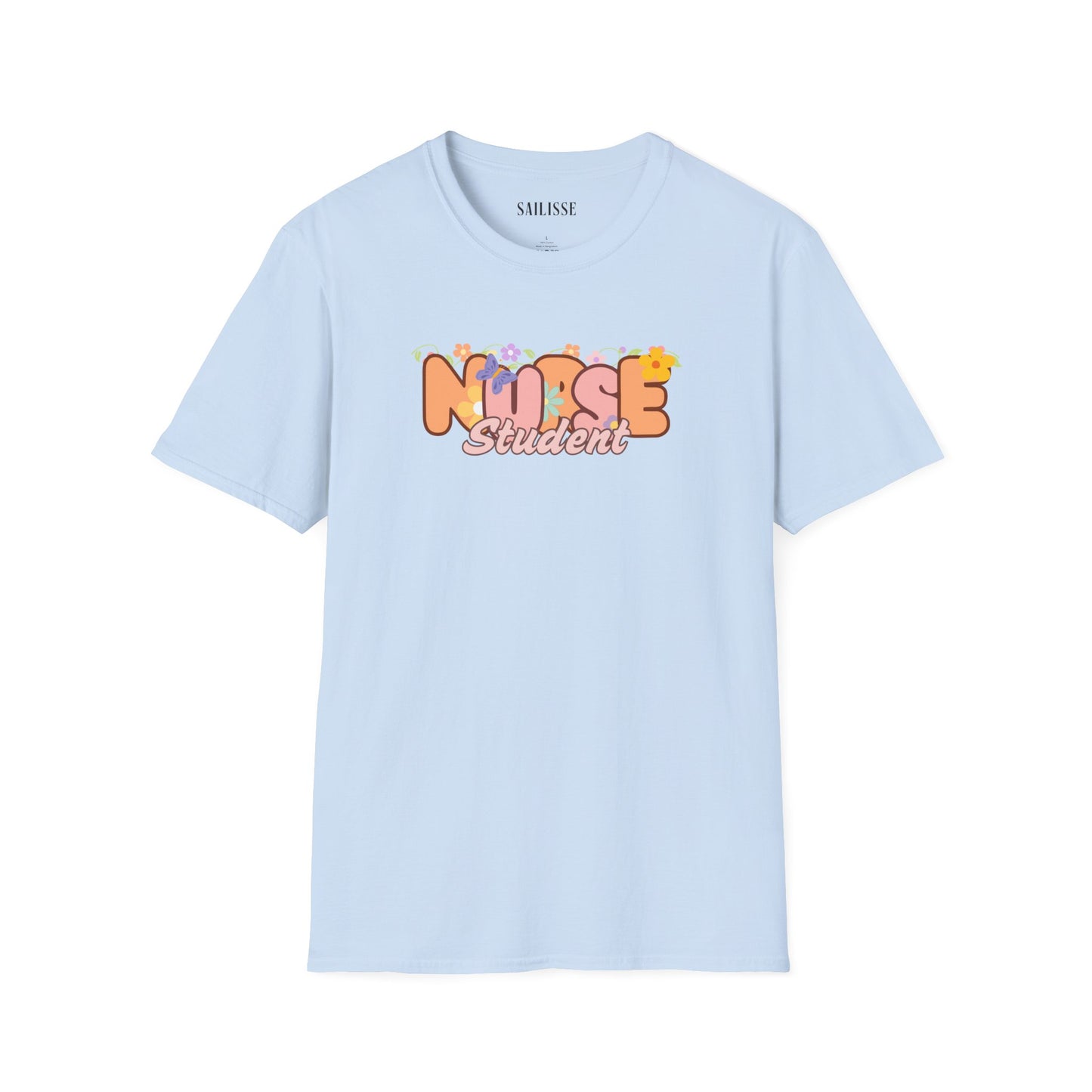 Student Nurse Floral Design Softstyle T-Shirt