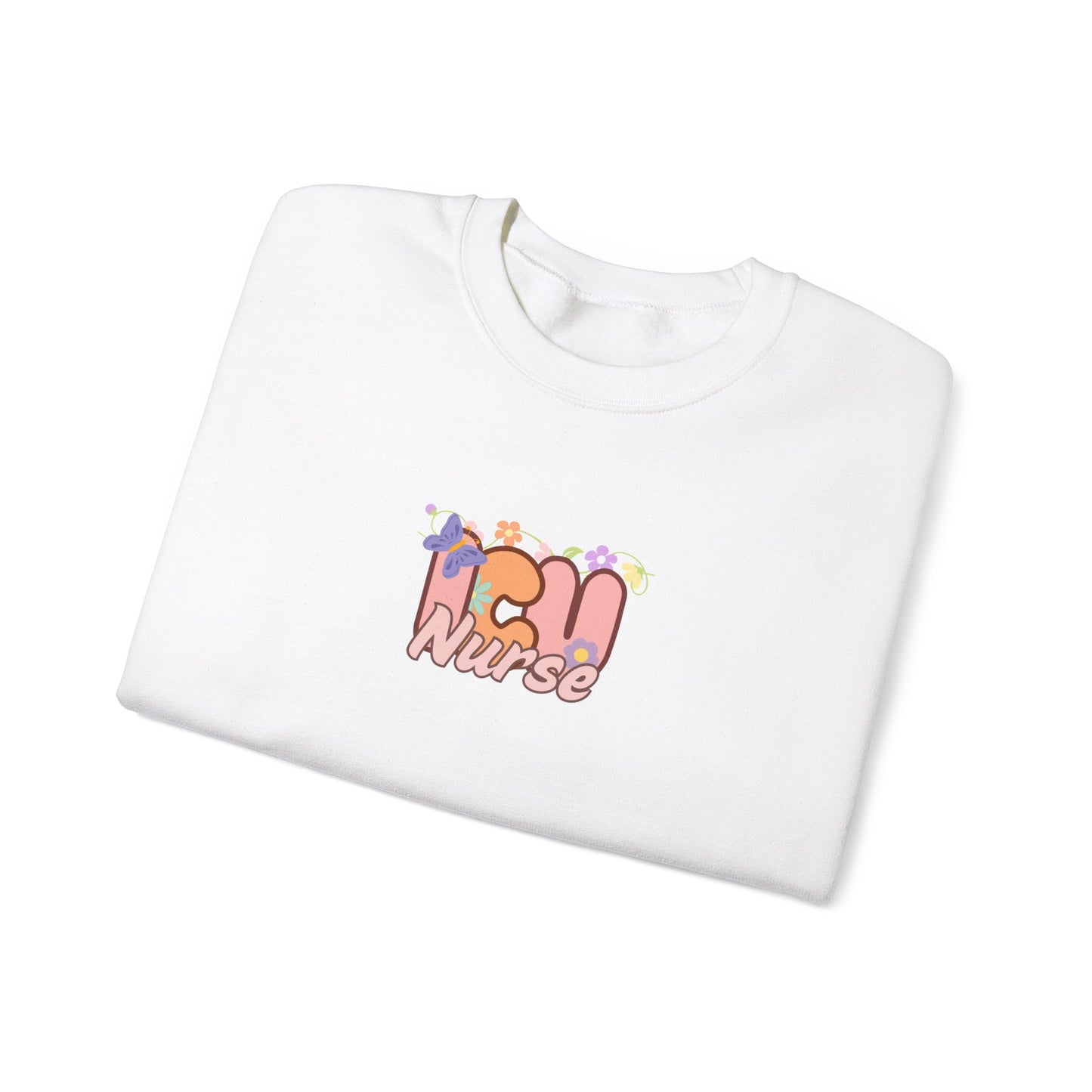 ICU Nurse Floral Design Crewneck