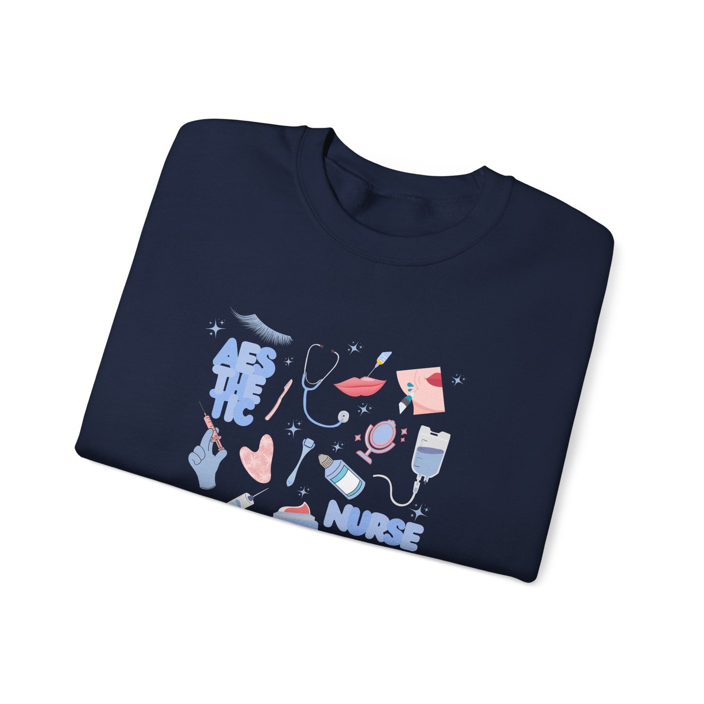 Aesthetic Nurse Doodle Design Crewneck