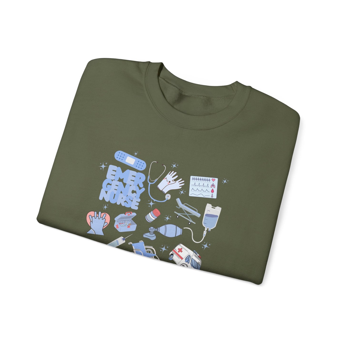 Emergency Nurse Doodle Design Crewneck