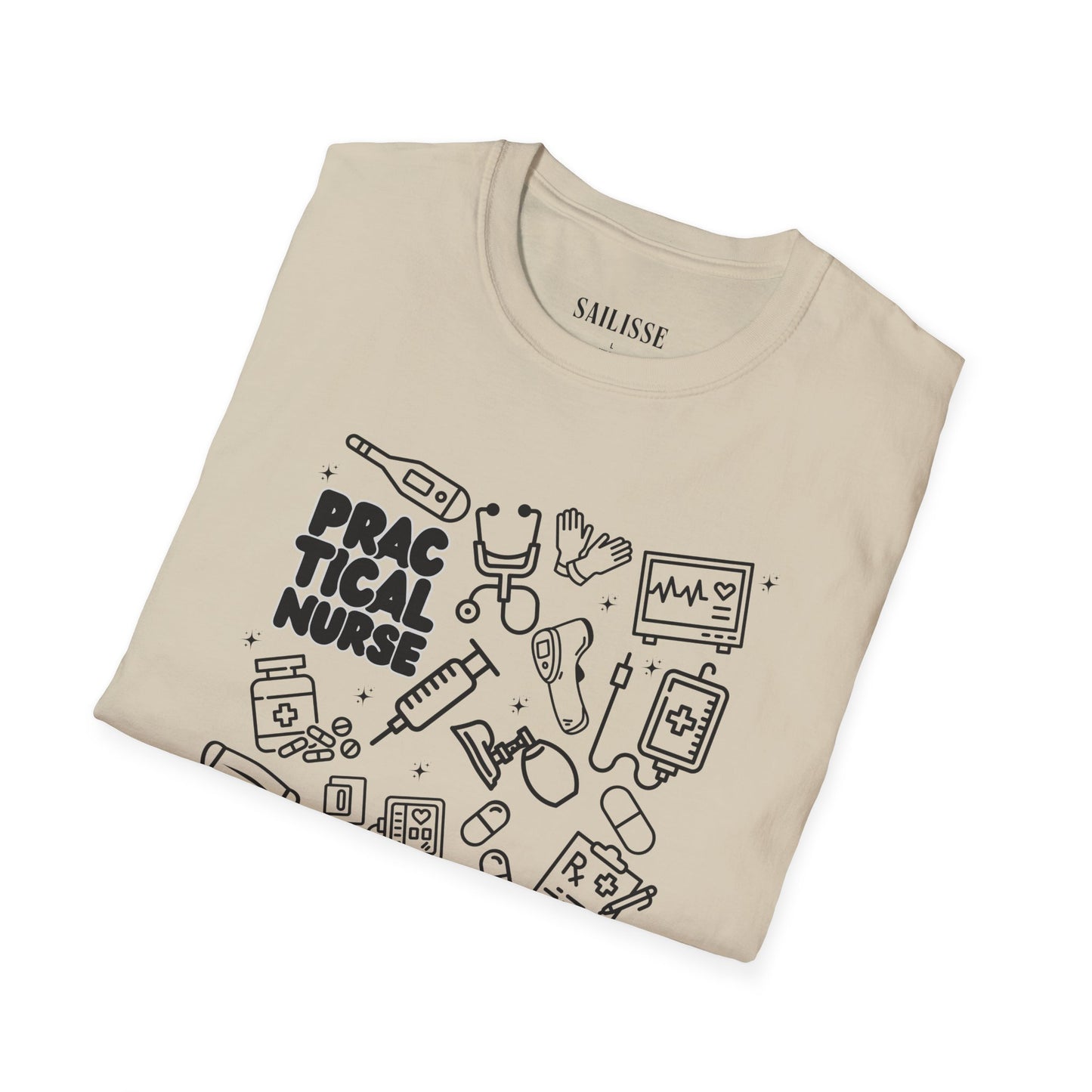 Practical Nurse Black Outline T-Shirt