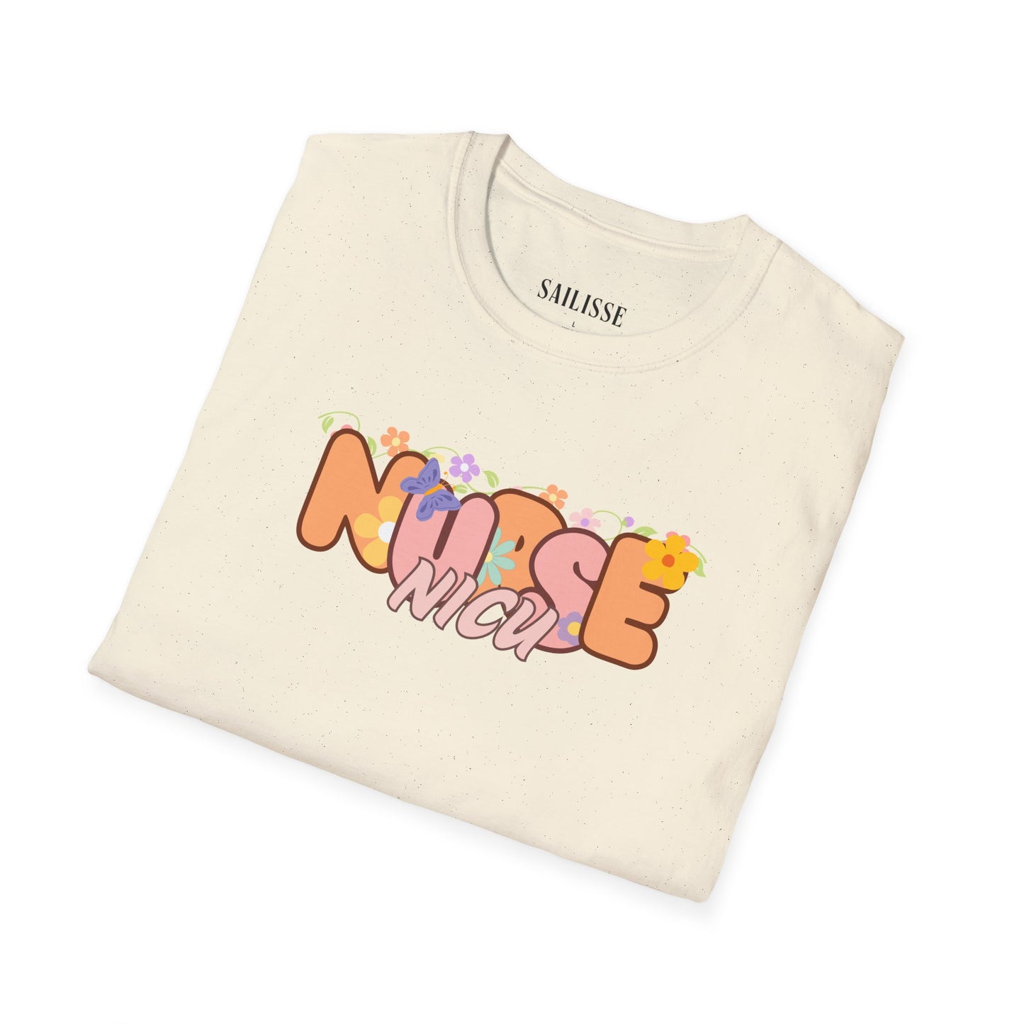 NICU Nurse Floral Design Softstyle T-Shirt