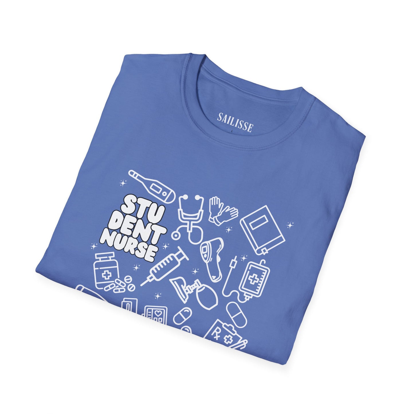 Student Nurse White Outline T-Shirt
