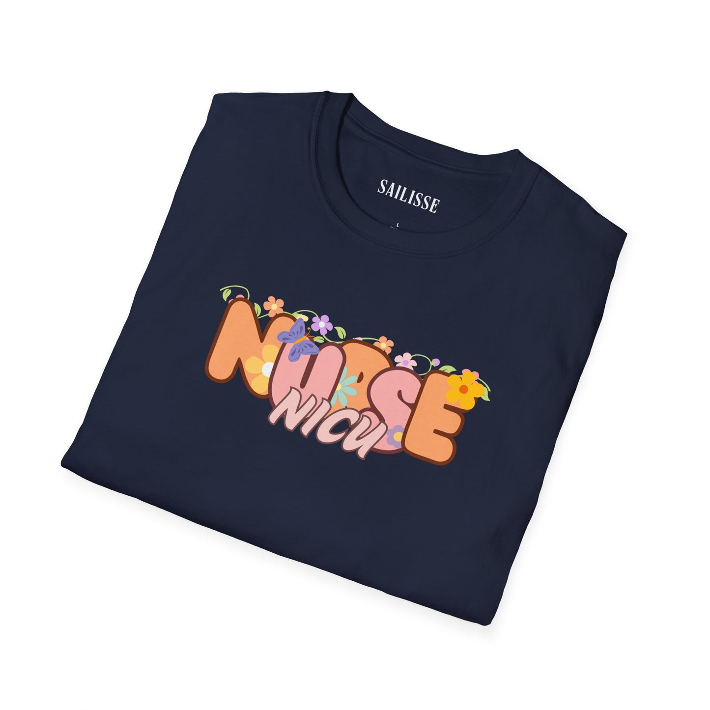 NICU Nurse Floral Design Softstyle T-Shirt