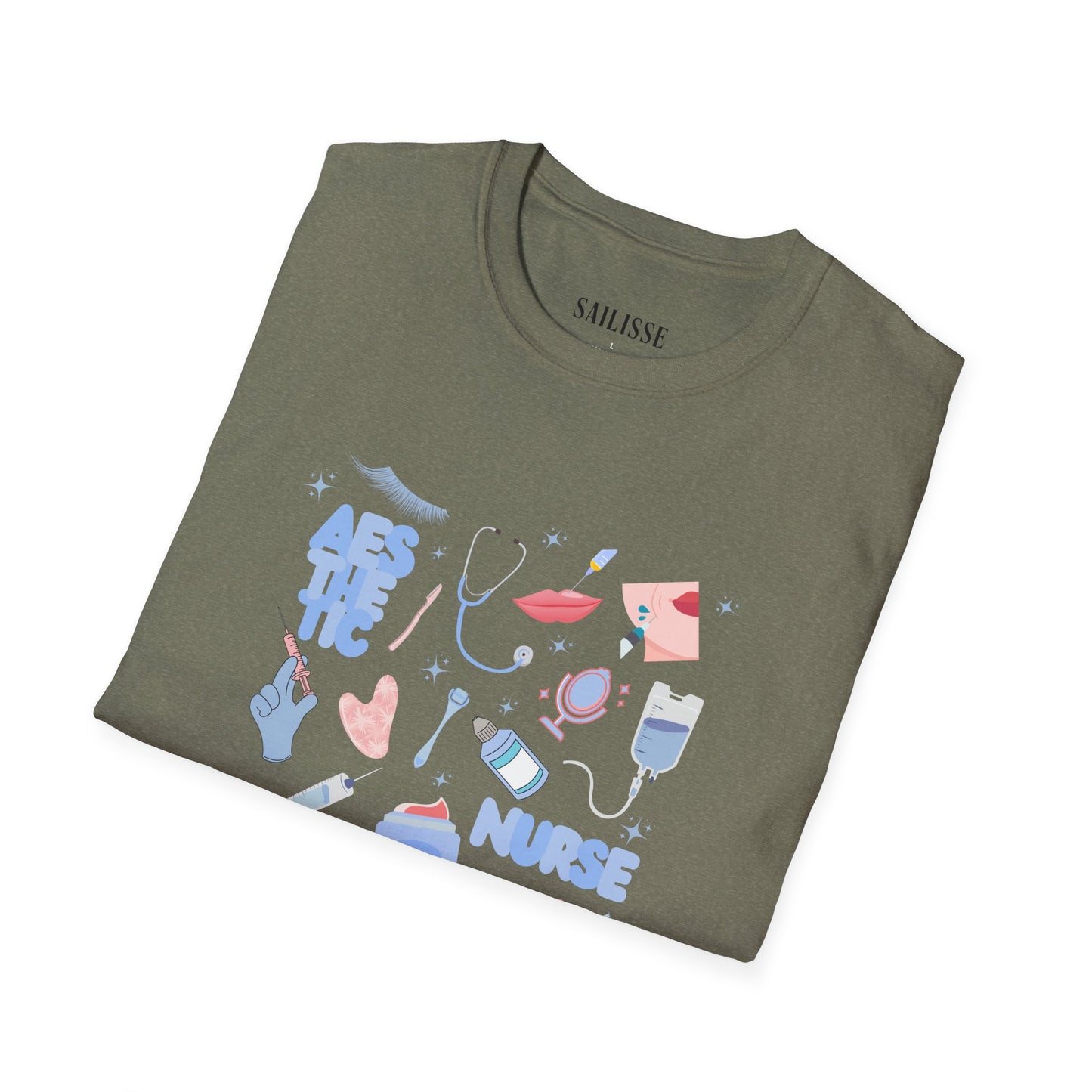 Aesthetic Nurse Doodle Design Softstyle T-Shirt