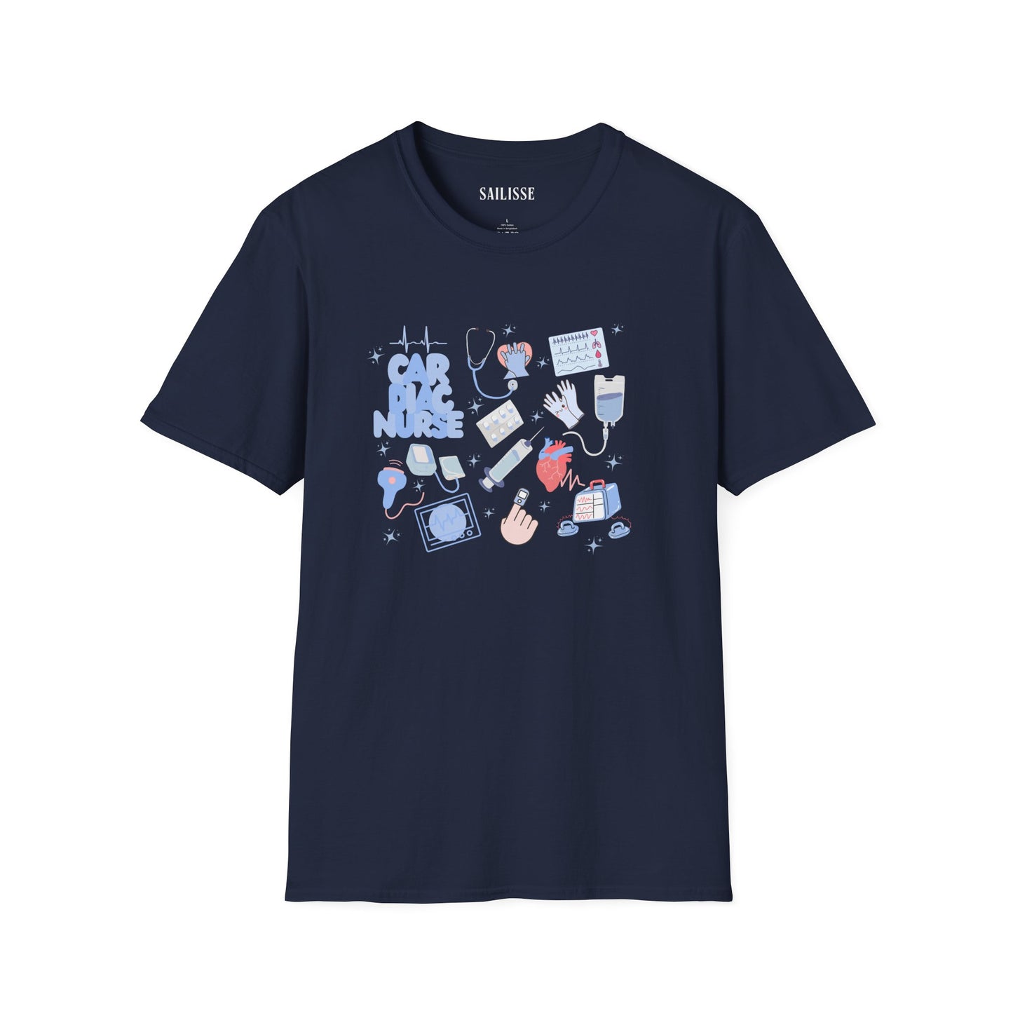Cardiac Nurse Doodle Design Softstyle T-Shirt