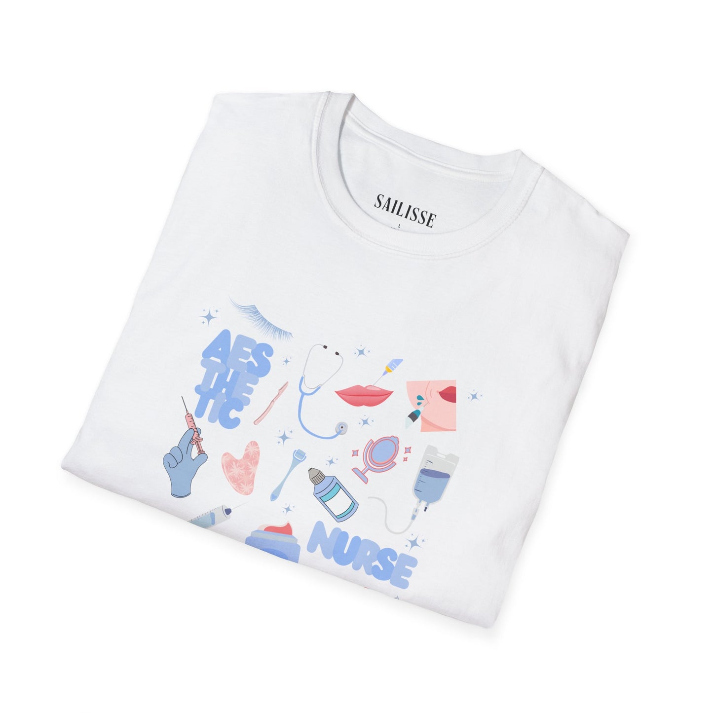 Aesthetic Nurse Doodle Design Softstyle T-Shirt