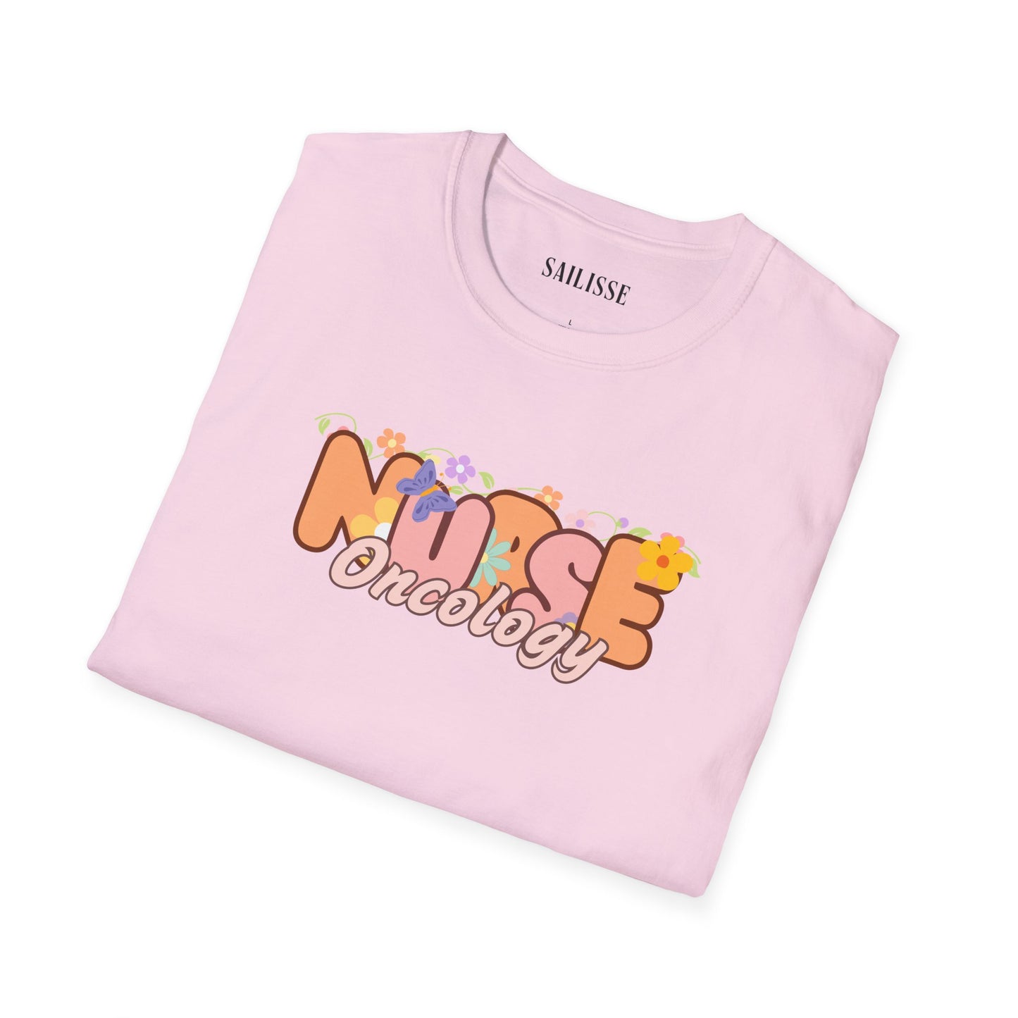 Oncology Nurse Floral Design Softstyle T-Shirt