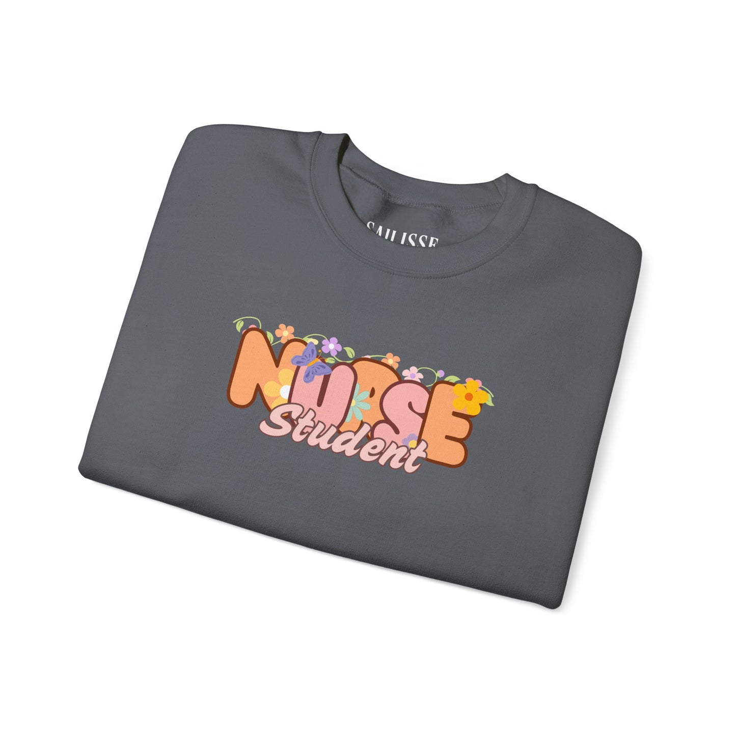 Student Nurse Floral Design Crewneck