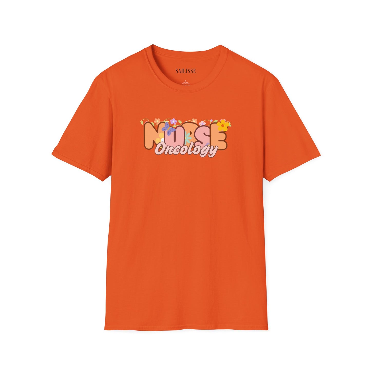 Oncology Nurse Floral Design Softstyle T-Shirt