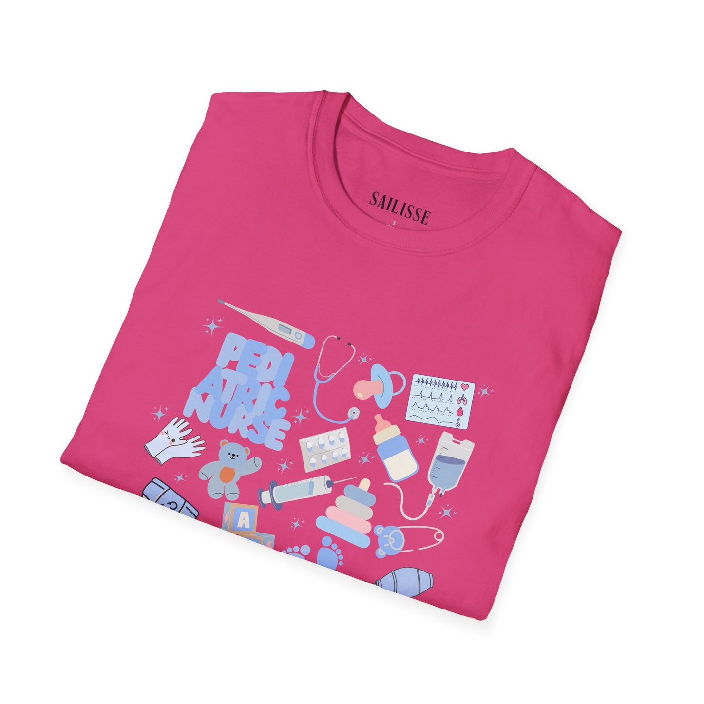 Pediatric Nurse Doodle Design Softstyle T-Shirt