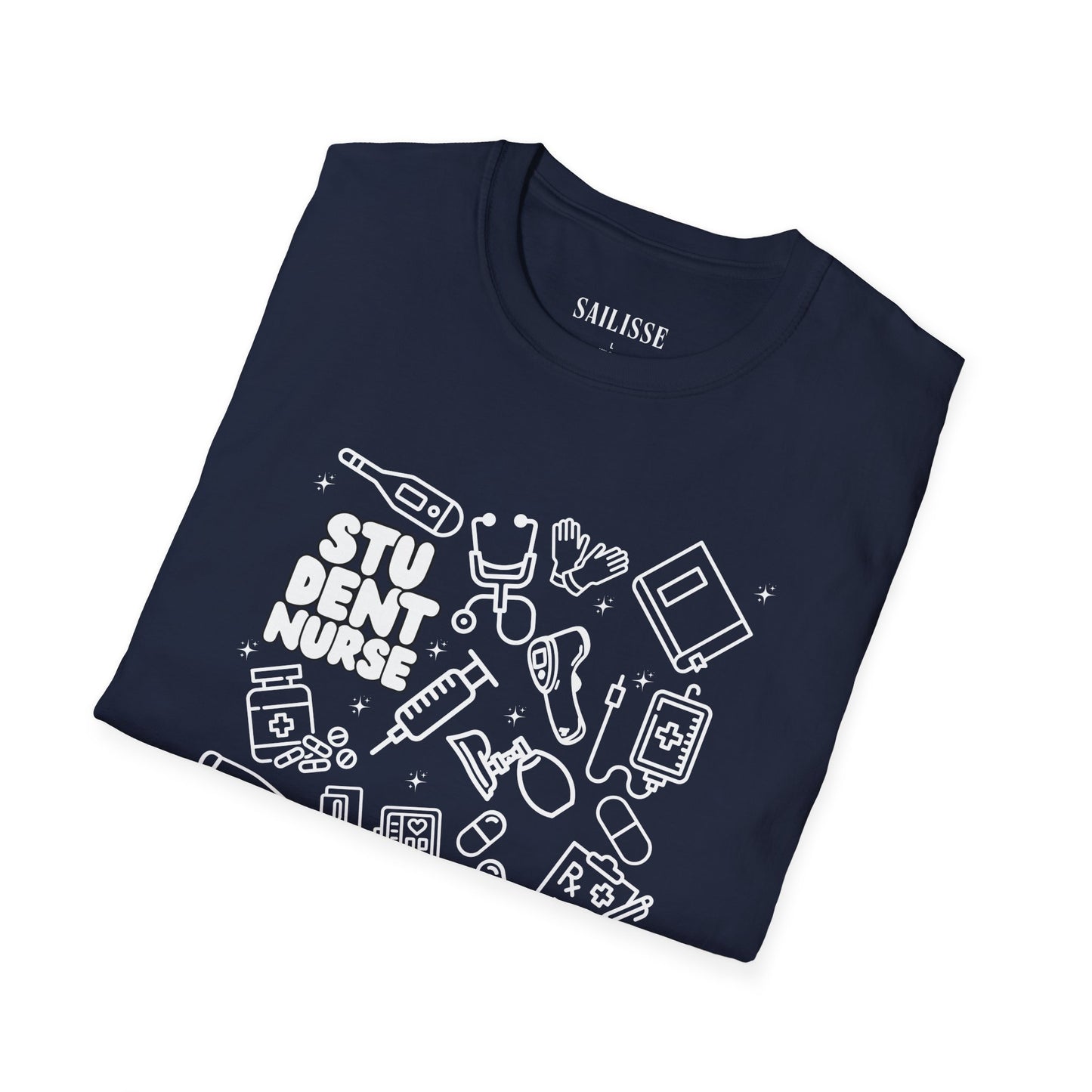 Student Nurse White Outline T-Shirt