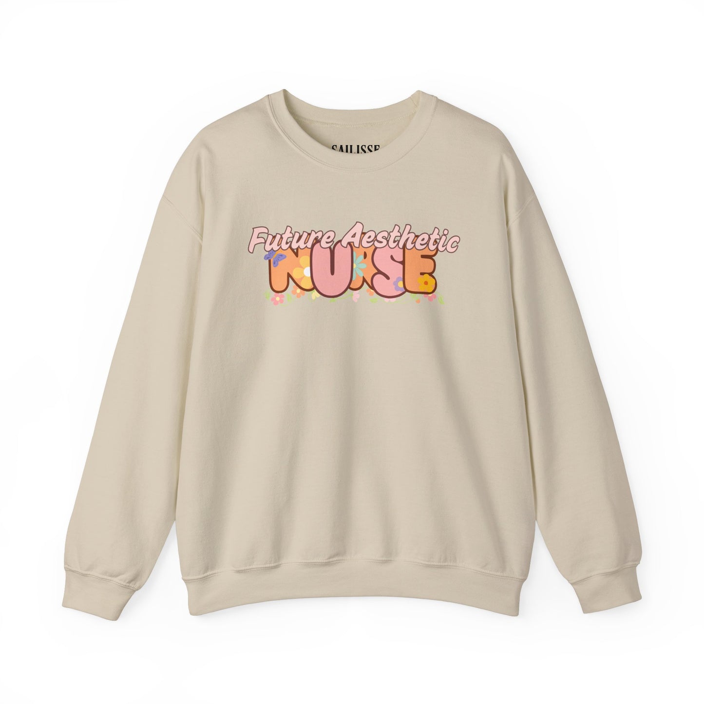 Future Aesthetic Nurse Floral Design Crewneck