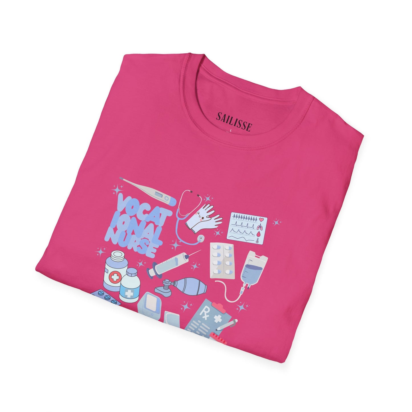 Vocational Nurse Doodle Design Softstyle T-Shirt