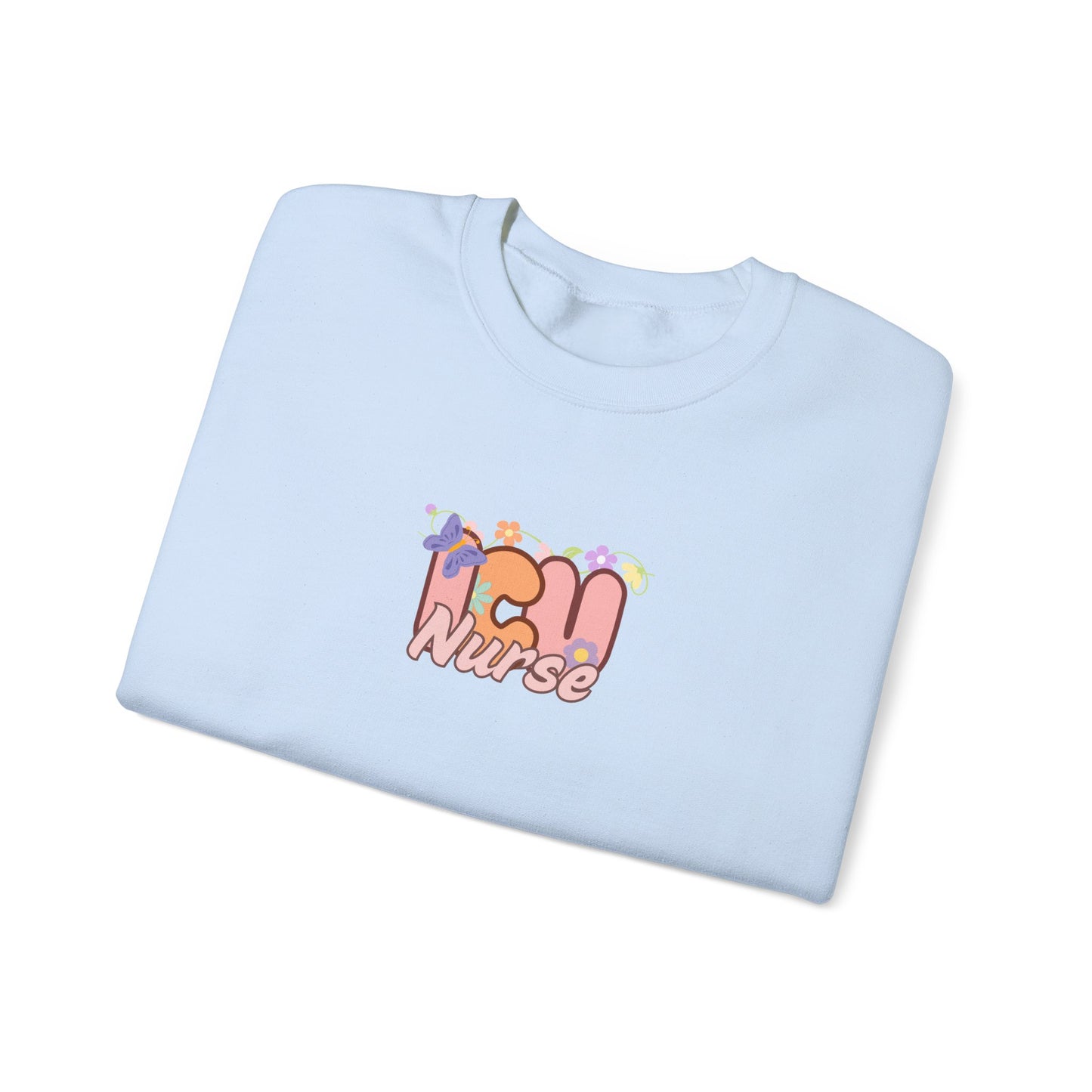 ICU Nurse Floral Design Crewneck