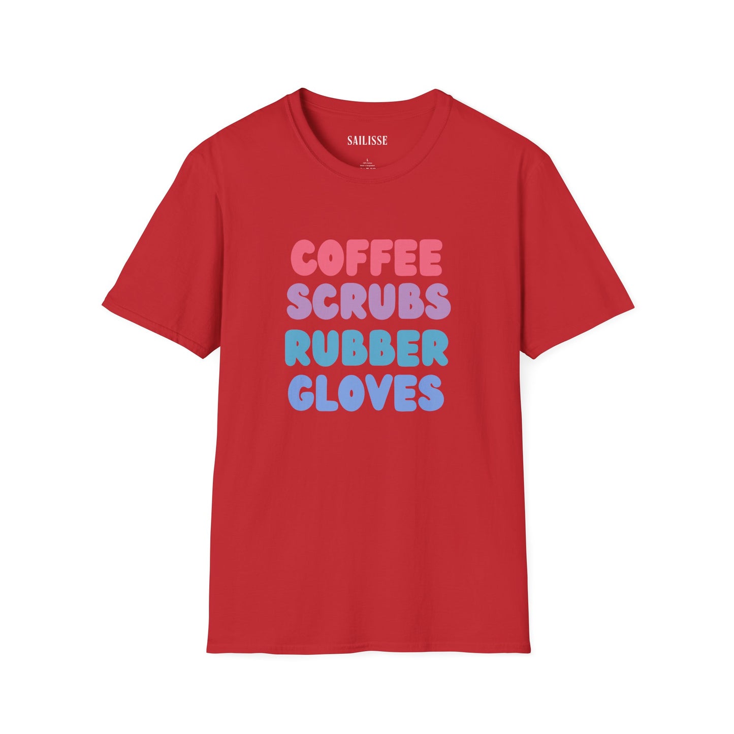 Coffee Scrubs Rubber Gloves  Softstyle T-Shirt
