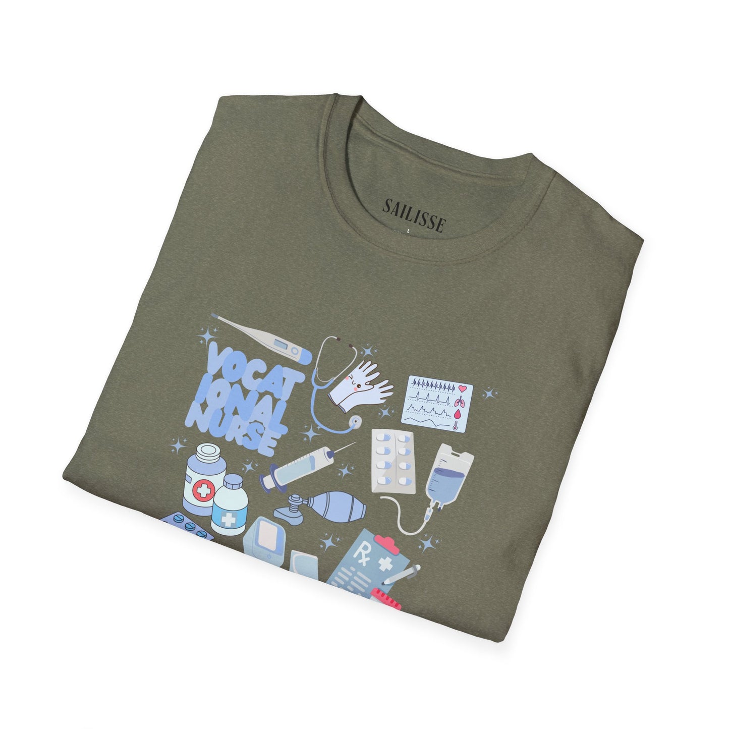 Vocational Nurse Doodle Design Softstyle T-Shirt