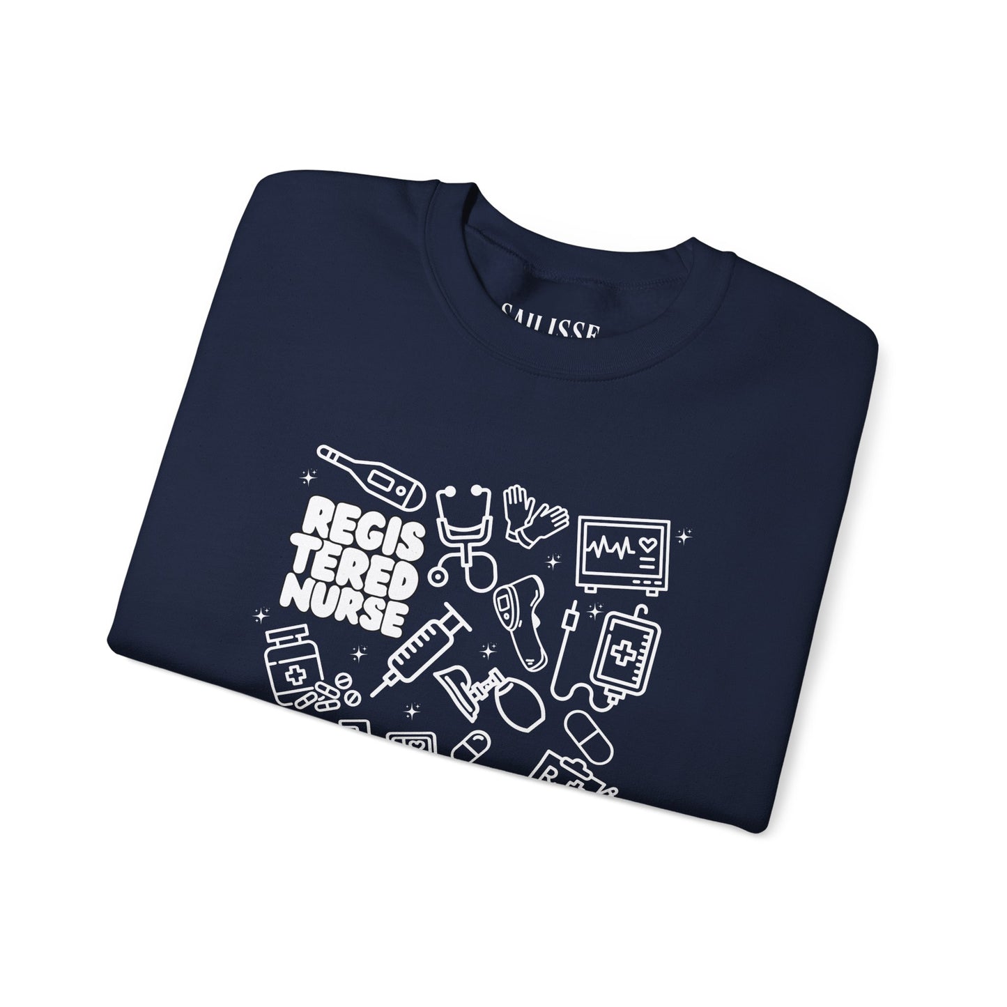 Registered Nurse White Outline Crewneck