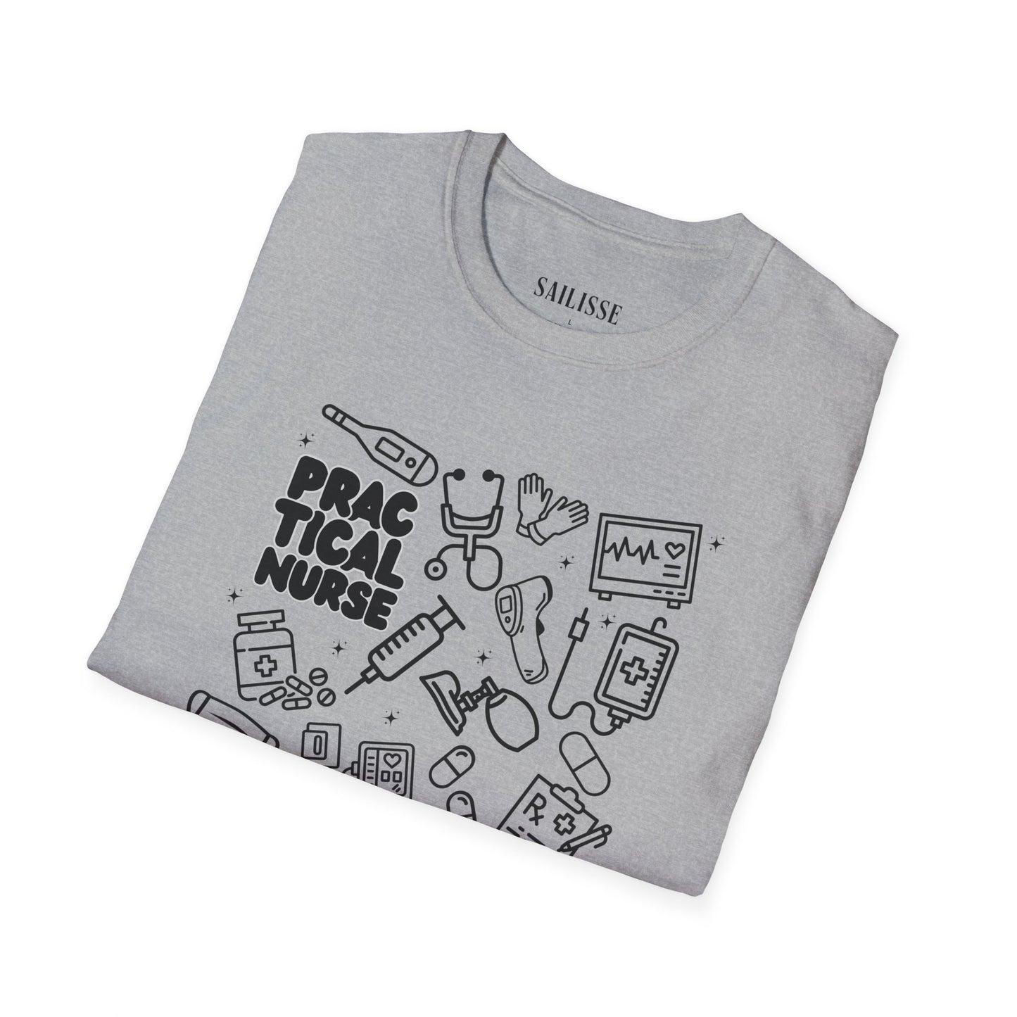 Practical Nurse Black Outline T-Shirt