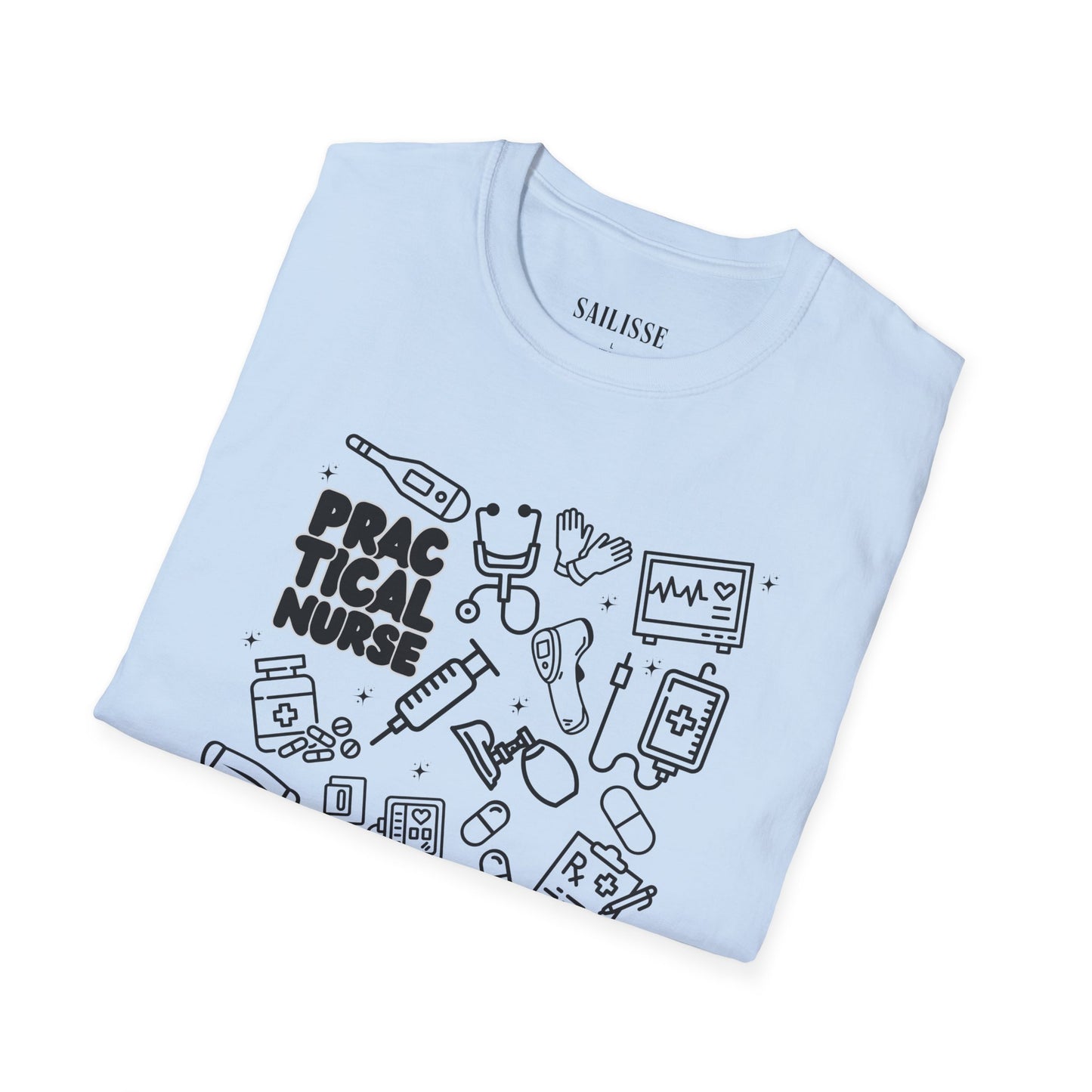 Practical Nurse Black Outline T-Shirt