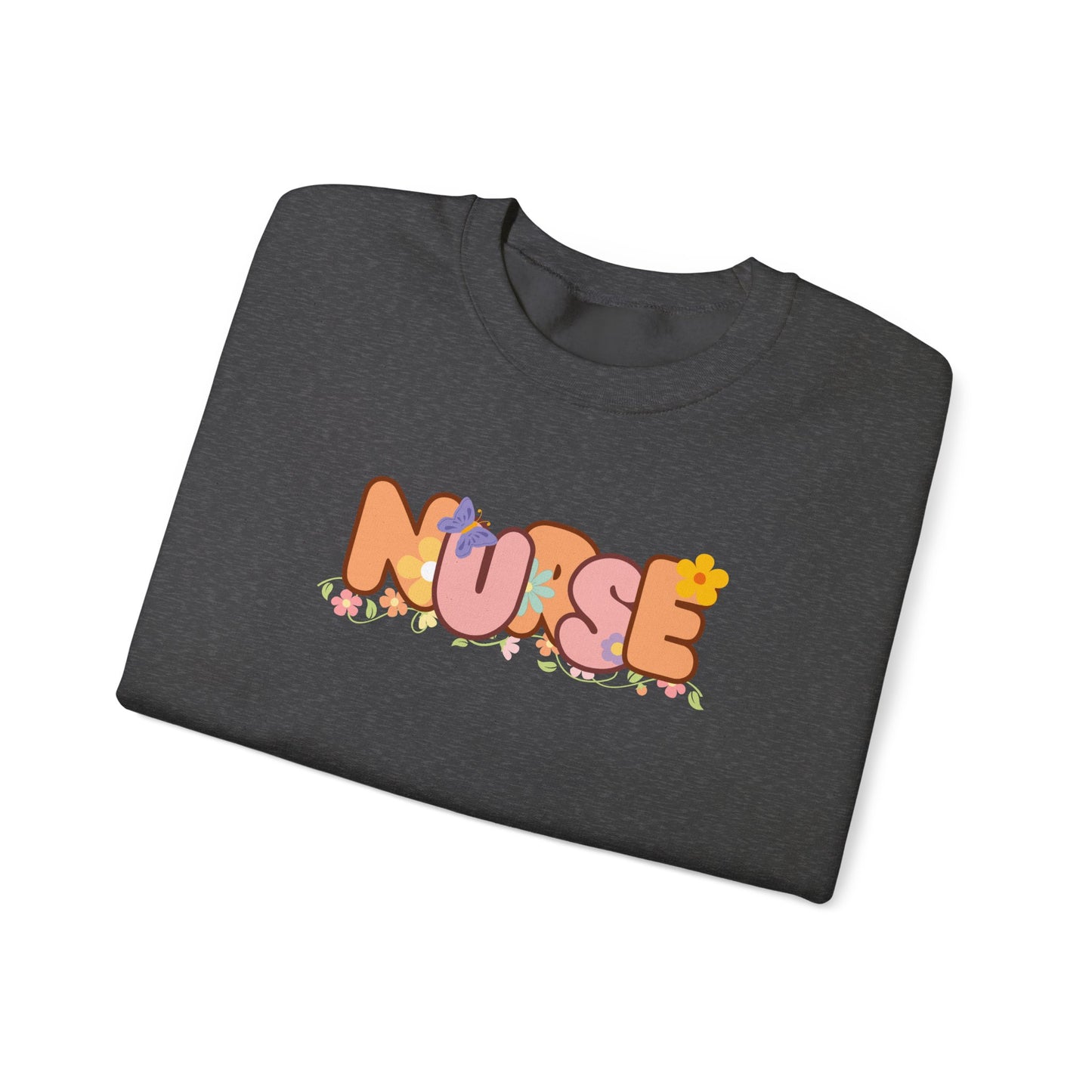 NURSE Floral Design Sweatshirt
