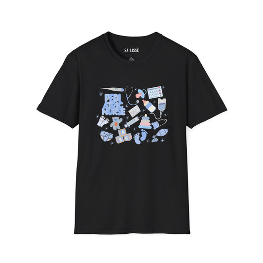 Pediatric Nurse Doodle Design Softstyle T-Shirt