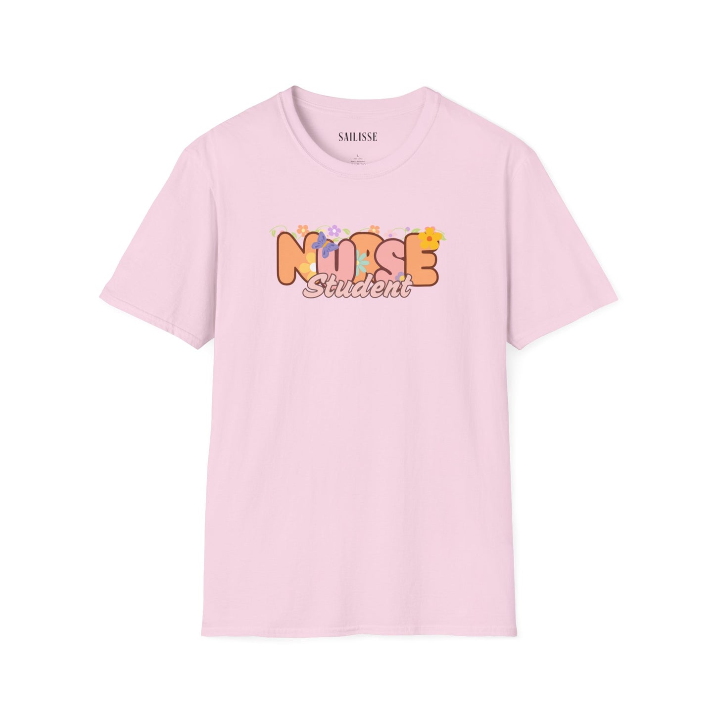 Student Nurse Floral Design Softstyle T-Shirt