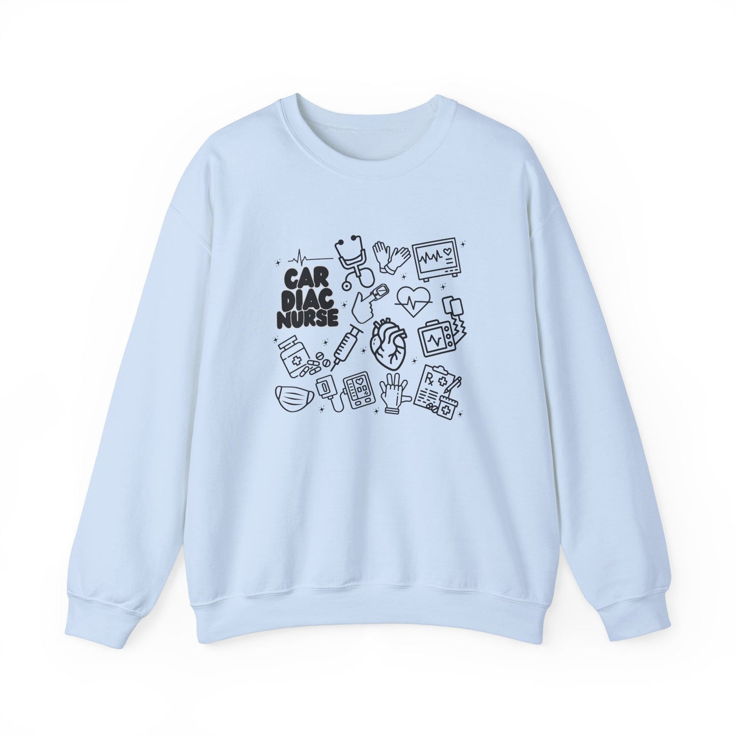 Cardiac Nurse Black Outline Crewneck